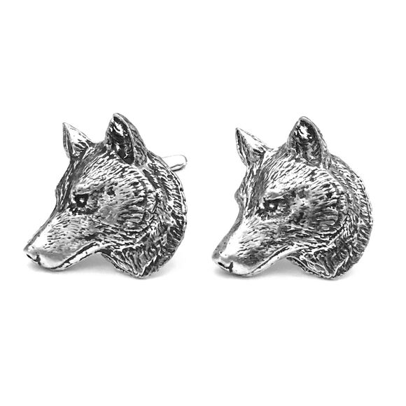 Wolf's Head Cufflinks - Picture 2 of 2